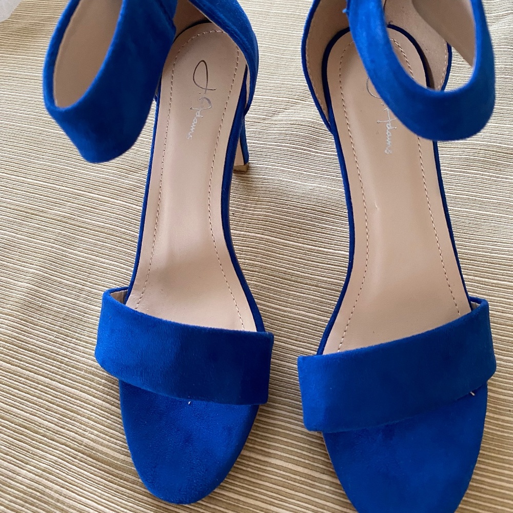 J. Adams , Royal Blue Suede Ankle Strap heels , Size 7